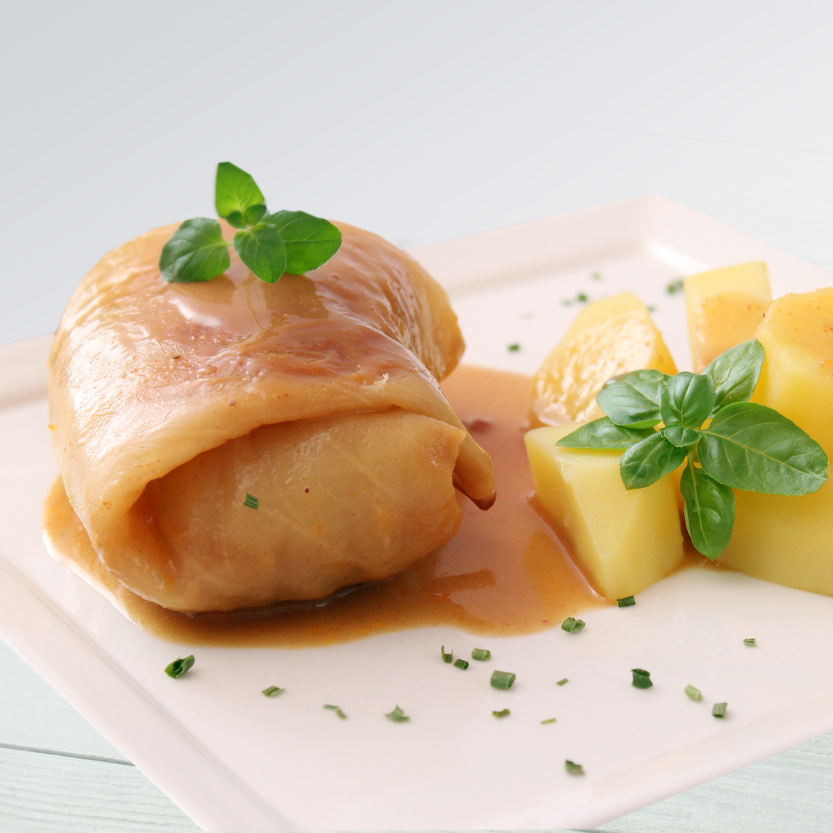 Richters Festbraten Kohlroulade Serviervorschlag