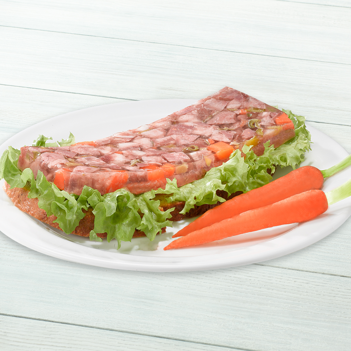 Schweinskopfsülze Serviervorschlag